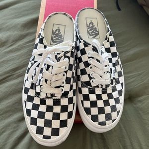 Vans checkered slip ons